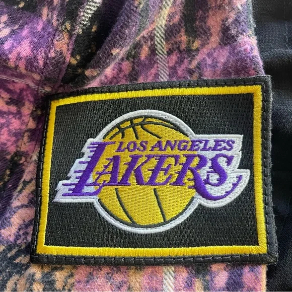 Angry Minnow Officially Licensed LA Lakers Purple FlannelSize Small